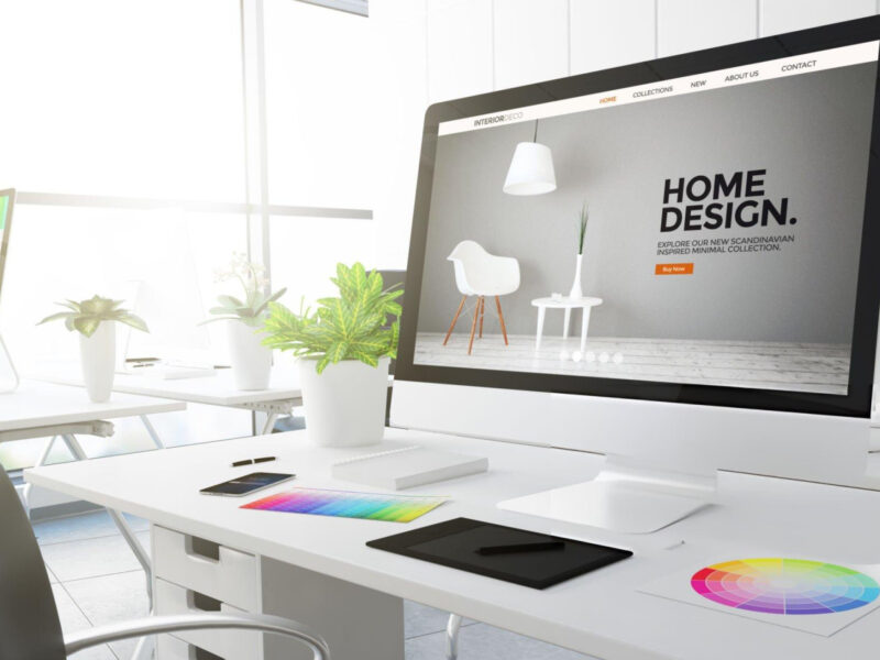 An Interior design website hero section