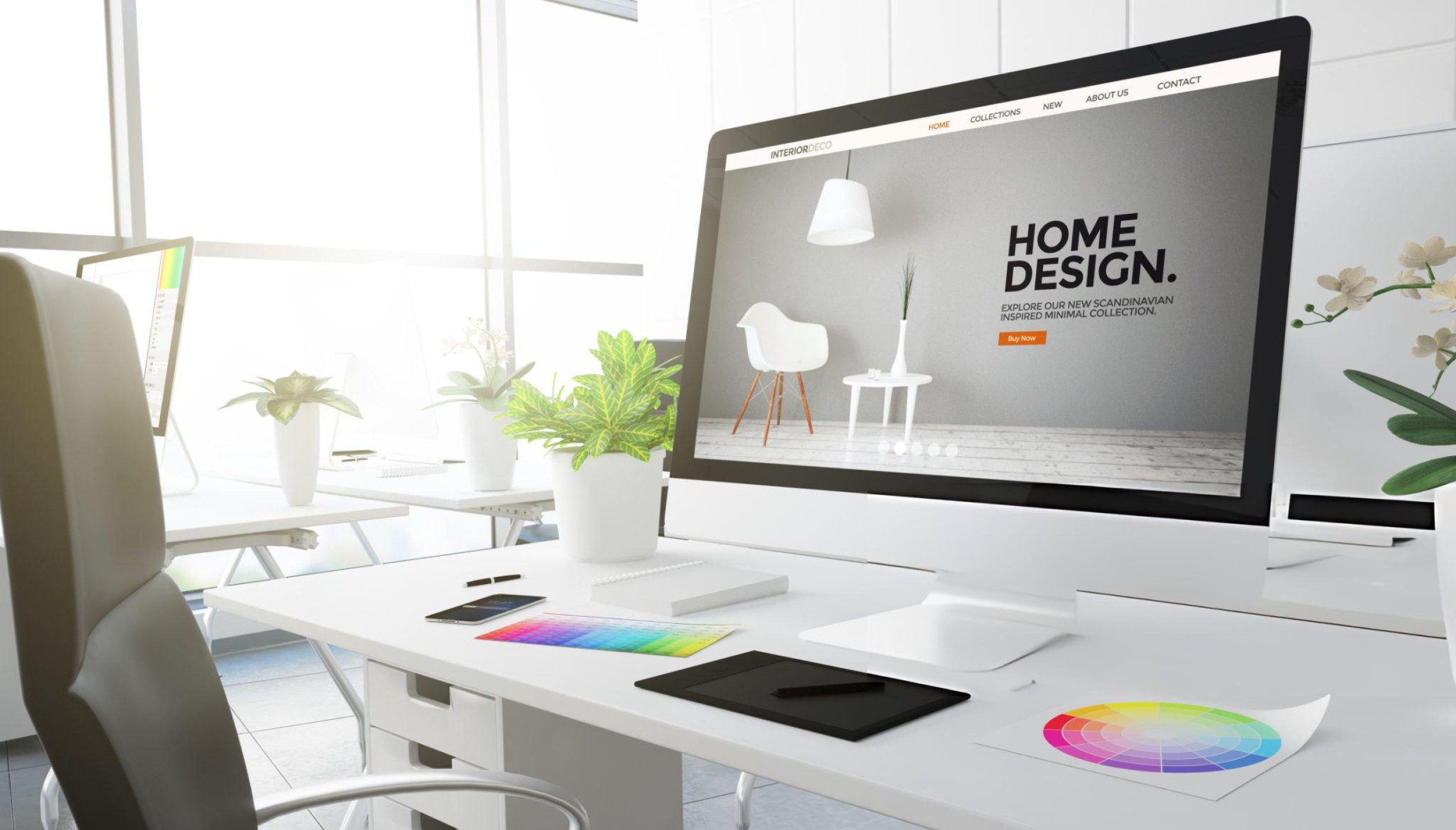 An Interior design website hero section